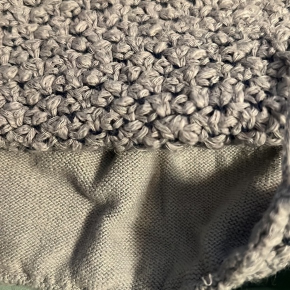 Free People Love Me Tender open Cardigan light blue fringe bottom hoodie Sz M - Picture 11 of 13